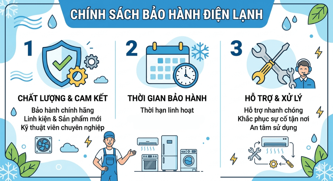 Chính sách bảo hành ĐIỆN LẠNH NGỌC PHÁT