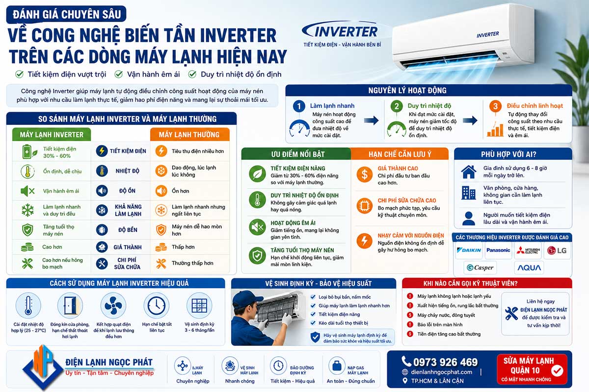 Đánh giá chuyên sâu về công nghệ biến tần Inverter trên các dòng máy lạnh hiện nay